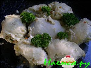 Фаршированные кальмары под соусом Фаршированные кальмары под соусом