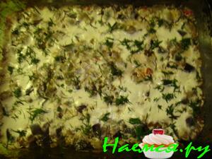 Баклажан запеченный с лесными грибами