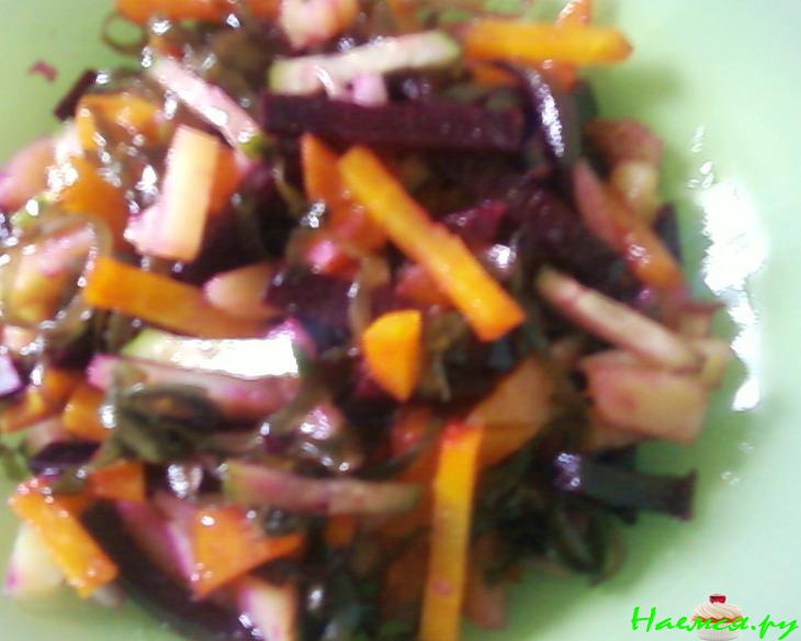 Салат винегрет с морской капустой