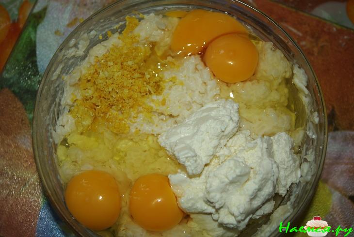 Сладкий рисовый пирог с творогом