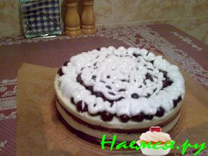 Творожный торт с виноградом Творожный торт с виноградом