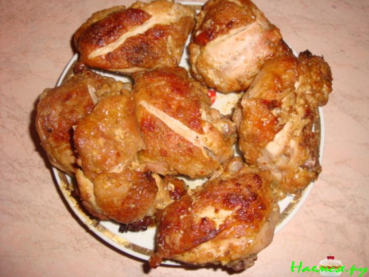 Запечённые бёдрышки куриные