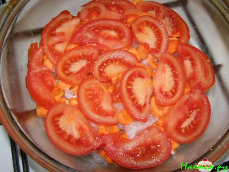 Рыбка с овощами под соусом Рыбка с овощами под соусом