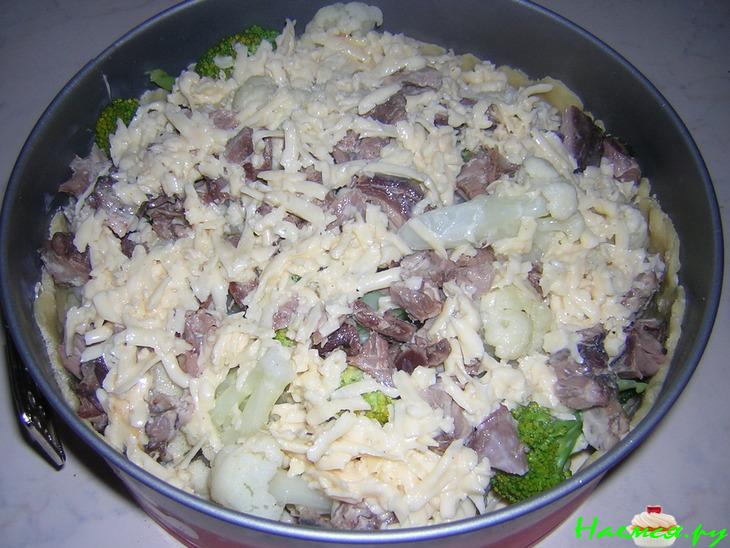 Пирог из цветной капусты с брокколи