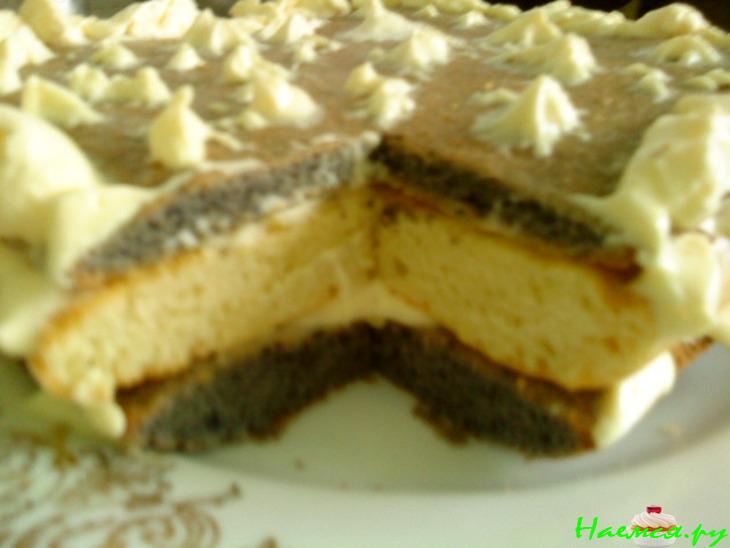 Торт черничный с ванильным кремом