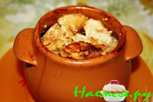 Перловка с курицей в горшочке