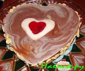 Торт "Валентинка" с желе