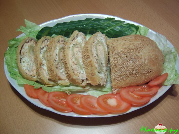 Пирог-рулет с рыбой Пирог-рулет с рыбой