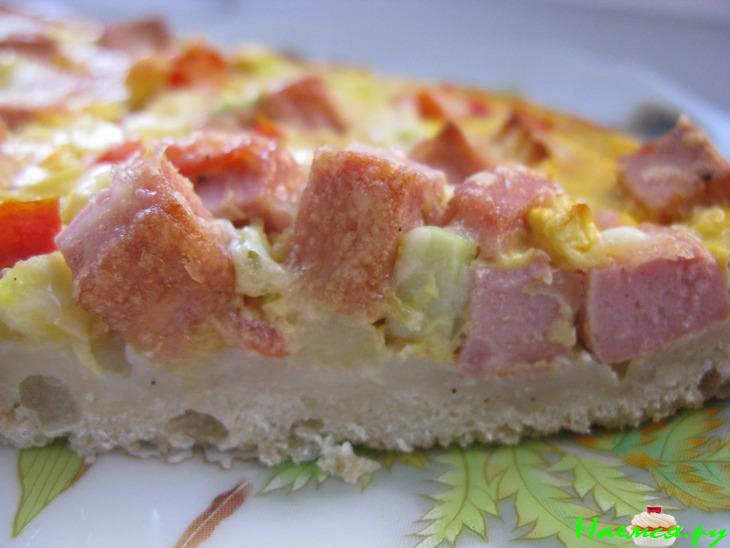 Сочная пицца на тонком кефирном тесте