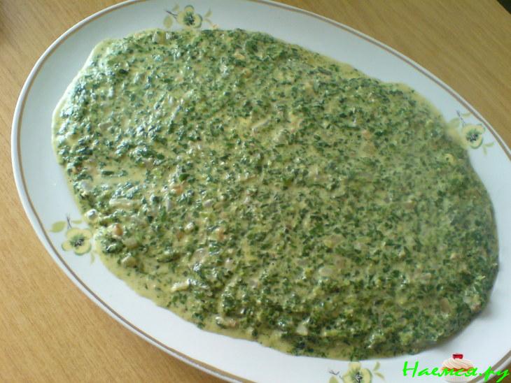 Рыба под "шубой" из шпината
