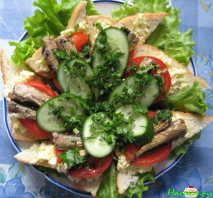 Торт бутербродный «Шпротный»