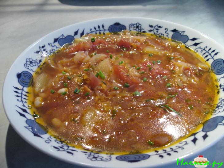 Постный украинский борщ