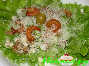 Салат "Цезарь" с креветками Салат "Цезарь" с креветками