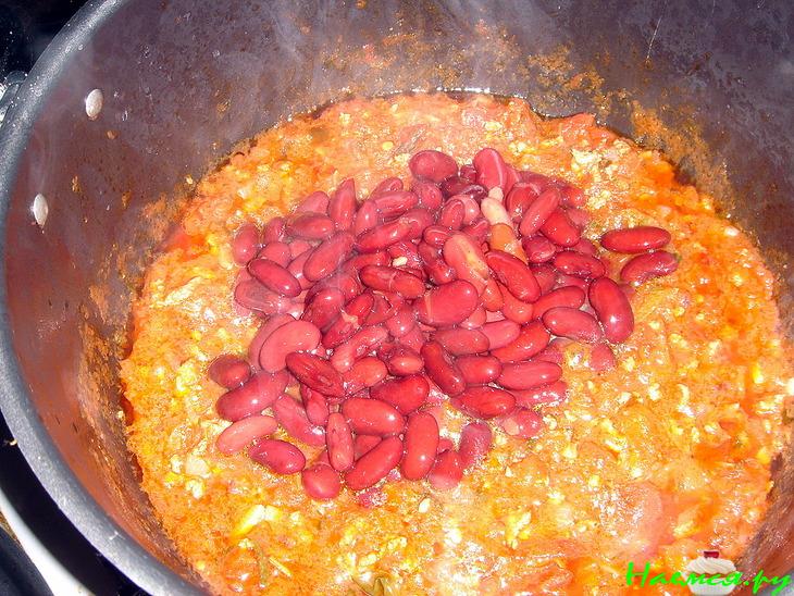 Суп с фасолью по мотивам чили кон карне