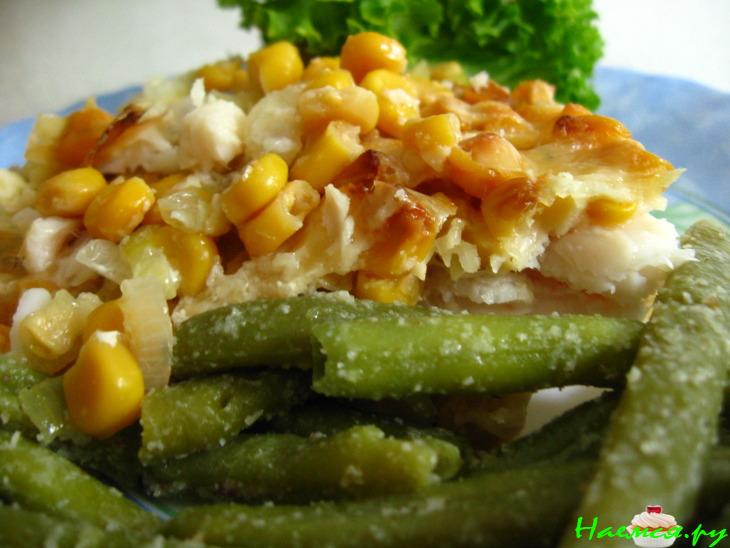 Рыбка под кукурузным одеялом