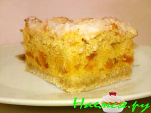Абрикосовый песочно-бисквитный пирог