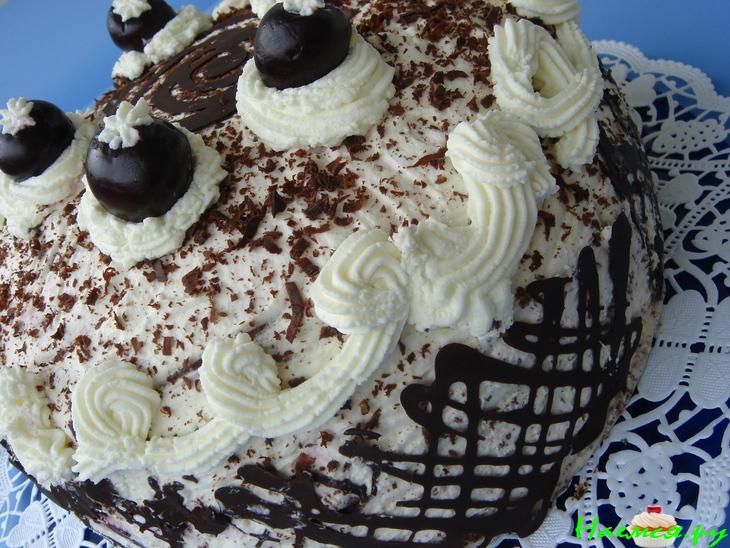 Вишневый торт "Шварцвальд" (очень быстрый вариант)