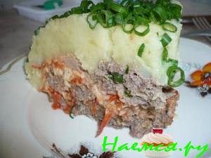Мясной тортик под шубкой