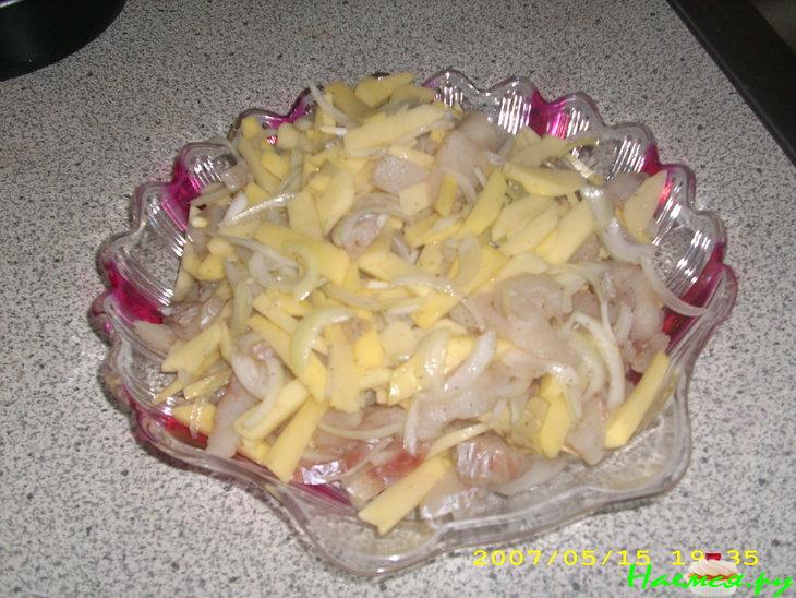 Пирог из филе минтая