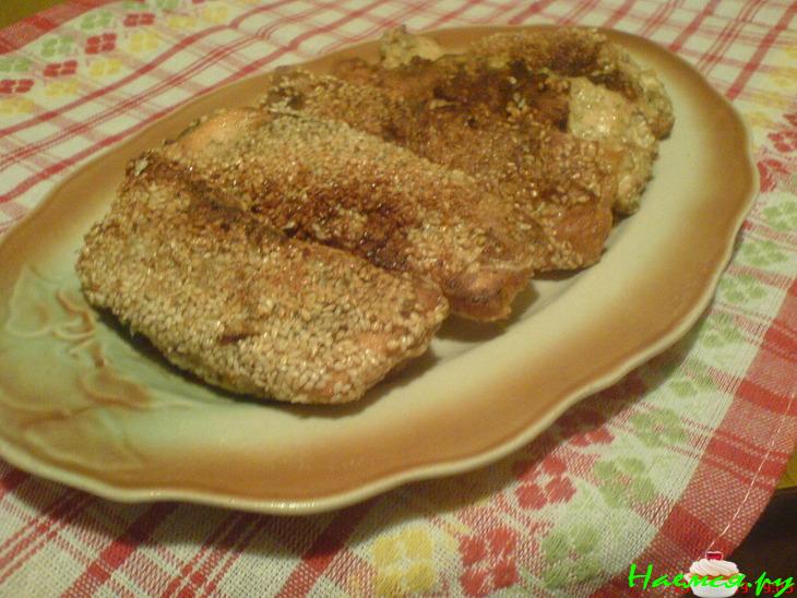 Рыба, жареная в кунжуте