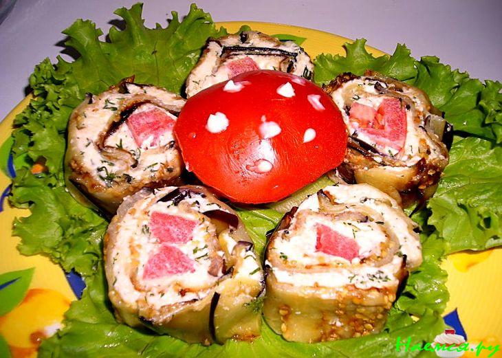 Роллы из баклажана
