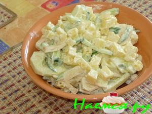 Салат сырный со свежими огурцами Салат сырный со свежими огурцами