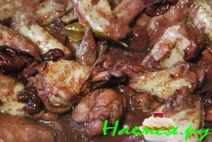 Пряные крылья маринованные в вишне и красном вине и мёде
