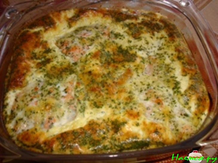 Форель в сырных сливках