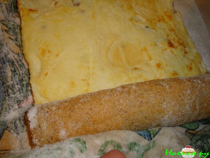 Творожный пирог - рулет