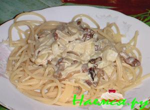 Спагетти с опятами