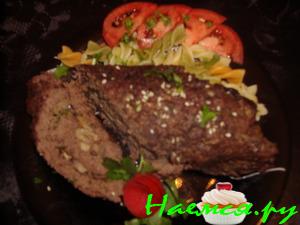 Рулет мясной с грибами