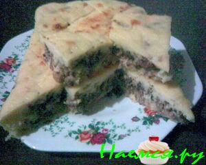 Пирог с шампиньонами и сыром