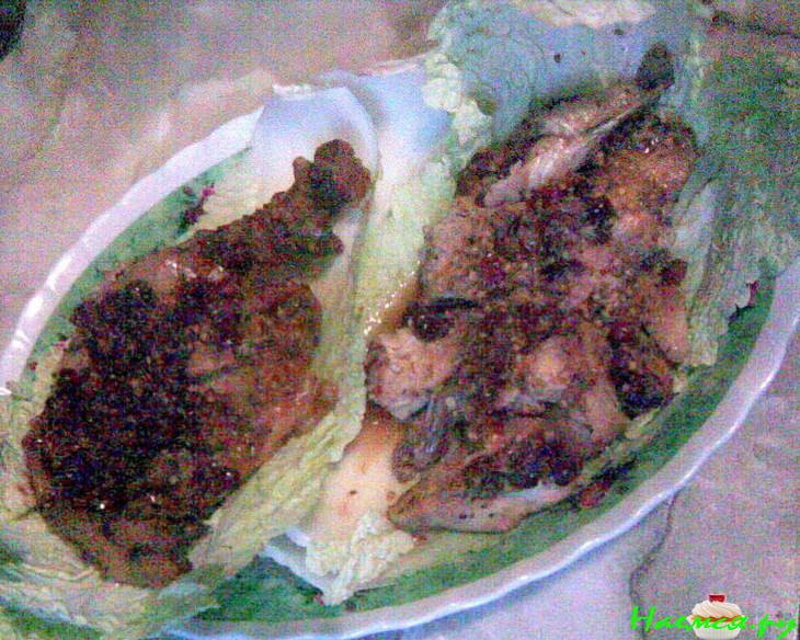 Куриный окорочок и рыбка в рубиновом маринаде 