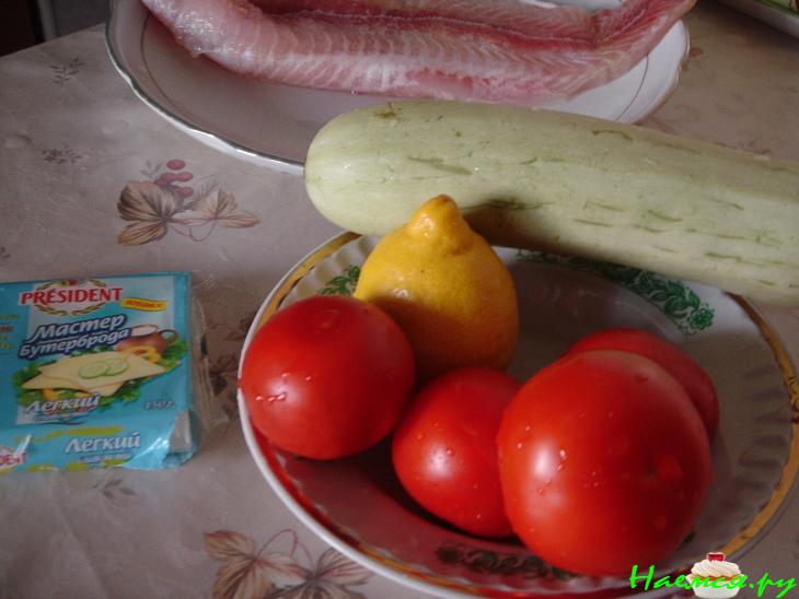 Рыба телапия с кабачками в микроволновке