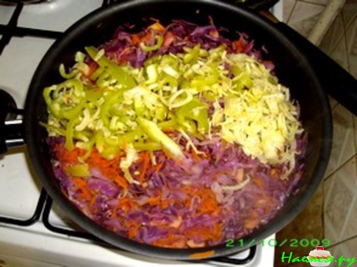 Солянка с краснокочанной капустой