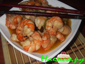 Острые креветки с соусом Острые креветки с соусом