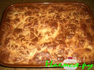 Пирог с шампиньонами, фаршем и капустой Пирог с шампиньонами, фаршем и капустой