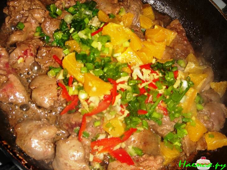 Куриная печень "цитрусовая"