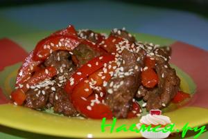 Телятина с семечками кунжута Телятина с семечками кунжута