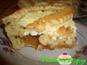 Пирог с творогом и повидлом