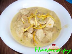 Грудинка индюшки в апельсиново-винном соусе