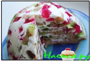 Торт 'Битое стекло' со сметанным кремом