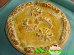 Пирог с картофельно-творожно-грибной начинкой