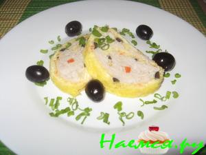 Куриный рулет с маслинами