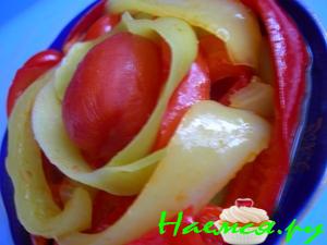 Закуска из перца и кабачков в томатном маринаде