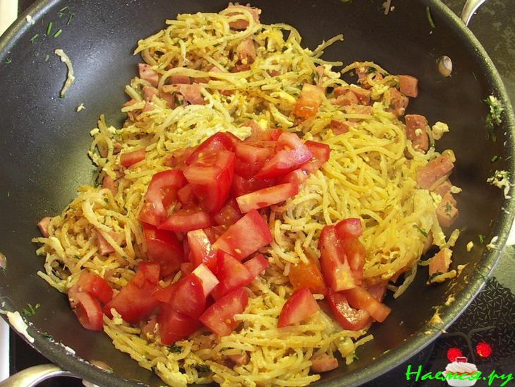 Спагетти с ветчиной