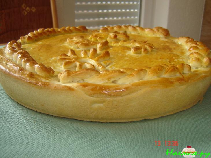 Пирог с картофельно-творожно-грибной начинкой