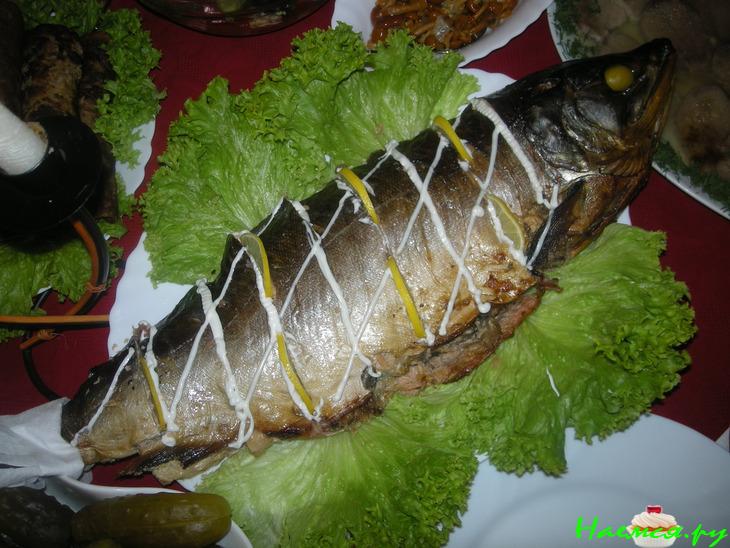 Рыбка фаршированная грибами (горбуша)