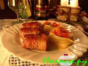 Мясные рулетики в беконе