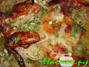Курица в пиве с луком и кумином